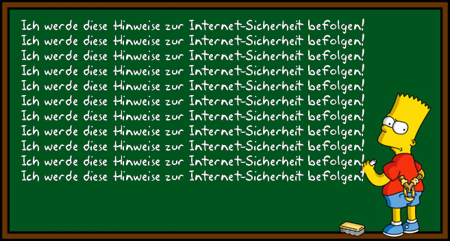 Bart Simpson - Internet-Sicherheit befolgen