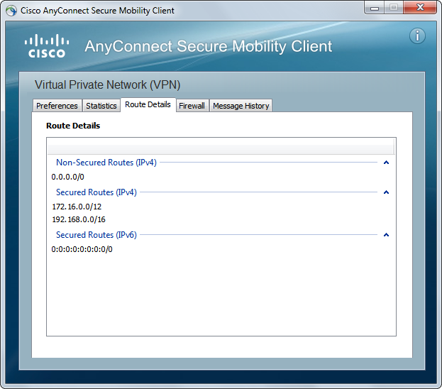 cisco anyconnect split tunnel